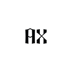 AX monogram logo design letter text name symbol monochrome logotype alphabet character simple logo
