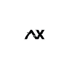 AX monogram logo design letter text name symbol monochrome logotype alphabet character simple logo