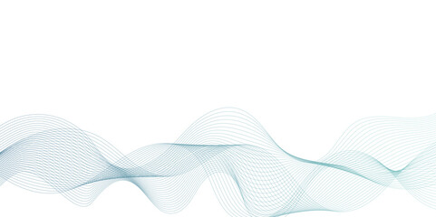 Smooth wave abstract vector background layout design.background image with dynamic curves.Abstract blue futuristic blend waves lines technology background and sound wave lines on white background. 