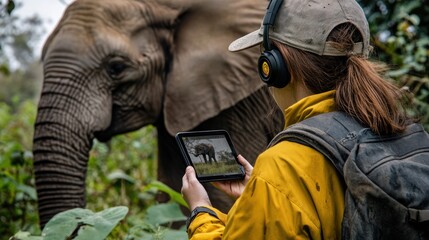 Digital tracking for conservation, using technology like GPS collars to monitor endangered species and their movements