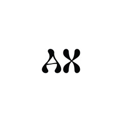AX monogram logo design letter text name symbol monochrome logotype alphabet character simple logo