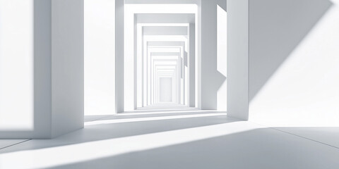 Obraz premium 3d architectural image, design of an abstract and modern white background. template for presentation, power point, poster, web, backrog. tehcnological and geometrical background. laptop