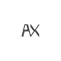 AX monogram logo design letter text name symbol monochrome logotype alphabet character simple logo