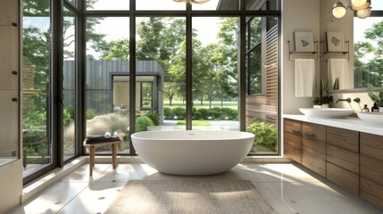 Fototapeta premium Modern Bathroom with a View