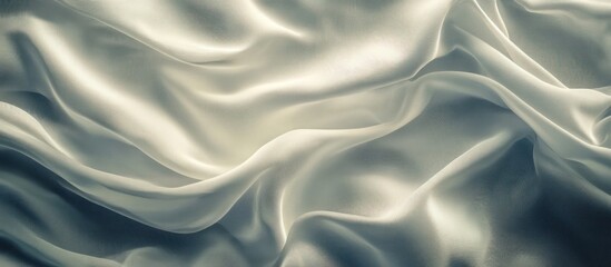 Obraz premium Elegant white satin fabric with soft, flowing waves and a subtle vintage tone.