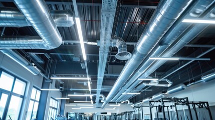 Fototapeta premium Industrial Ceiling with Ventilation System