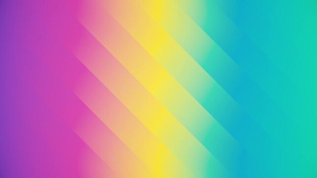 Color gradient background in bright vibrant color tones with a repeating pattern of diagonal stripes. This colorful abstract background is full HD and a loop.
