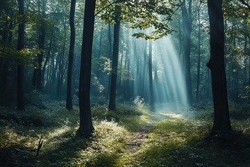 Fototapeta premium Fog In The Forest.