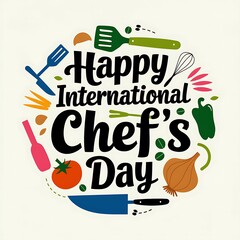 International Chef's Day Greeting with Culinary Icons