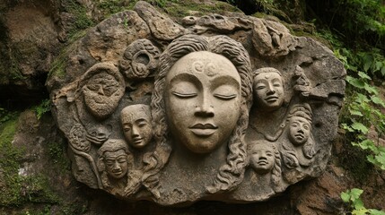 Obraz premium Shona stone sculpture art, renowned for its detailed carvings representing spirituality, ancestors, and the natural world