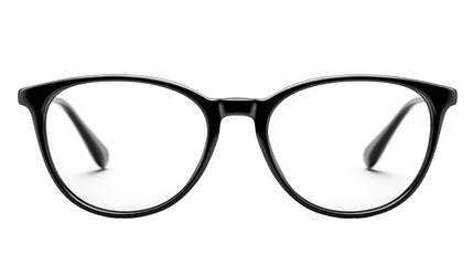 Fototapeta premium Elegant black eyeglasses positioned against a clean, bright background for a stylish look
