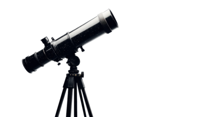 Exploring the cosmos through a telescope under a starlit sky at twilight