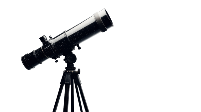 Exploring the cosmos through a telescope under a starlit sky at twilight