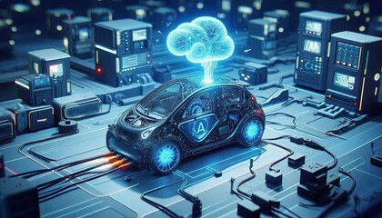 Electric Car Powered By Cloud Computing.