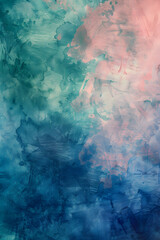 Immerse yourself in the stunning beauty of an abstract artwork featuring a vibrant mix of blue, pink, and green watercolor textures, creating dynamic and calming visuals
