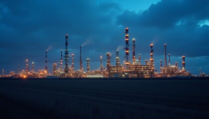 Fototapeta premium Industrial might under a stormy sky