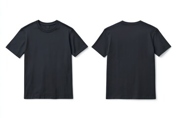 Plain Black T-Shirt Front and Back View