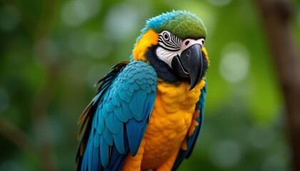 Obraz premium Vibrant parrot in tropical setting