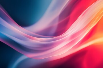 Obraz premium Soft, flowing swirls in shades of pink, blue, and orange intertwine against a dark backdrop, creating a captivating and dynamic abstract composition that evokes motion