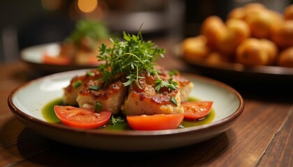  Deliciously prepared seafood dish ready to be savored