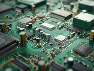 A 3D render of a copiers main circuit board