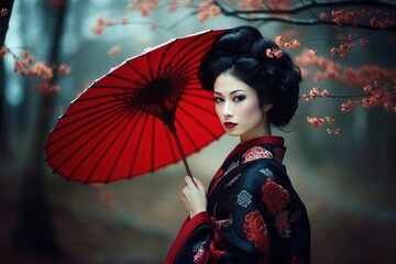 Kimono umbrella fashion dress.