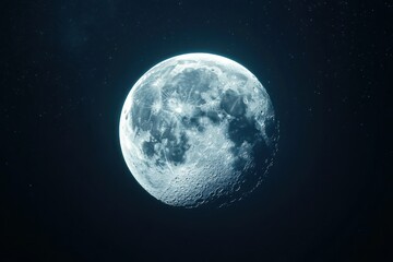 Fototapeta premium Captivating Full Moon in Dark Sky