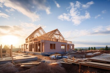 Construction site architecture building house.