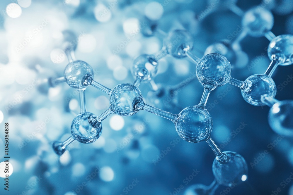 Poster abstract molecular structure with colorful light effects
