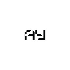 Obraz premium AY monogram logo design letter text name symbol monochrome logotype alphabet character simple logo