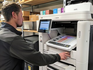 A copier with a user adjusting print settings