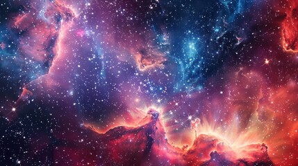 Fototapeta premium Cosmic Nebula - A Symphony of Stars and Gas