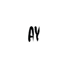 AY monogram logo design letter text name symbol monochrome logotype alphabet character simple logo