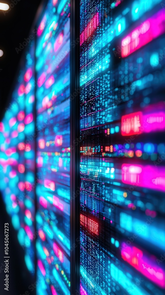 Poster vibrant visuals of data streams a glimpse into the future of technology and connectivity