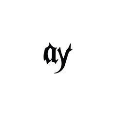 AY monogram logo design letter text name symbol monochrome logotype alphabet character simple logo