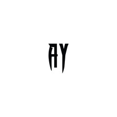 AY monogram logo design letter text name symbol monochrome logotype alphabet character simple logo