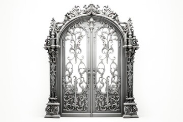 Steel door architecture building gate.