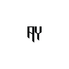 Obraz premium AY monogram logo design letter text name symbol monochrome logotype alphabet character simple logo