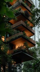 Urbane grüne Oase: moderne Architektur mit üppiger Vegetation für umweltfreundliches Leben