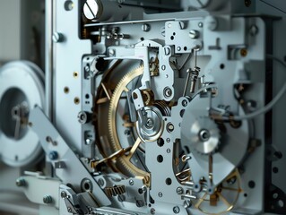 A detailed view of a copiers paper feed mechanism