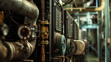 Fototapeta premium A detailed view of a copiers cooling system