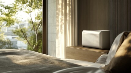 Fototapeta premium Modern Bedroom Design with Natural Light and Decor