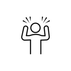 Angry person icon Isolated flat vector in outline