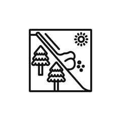 Fototapeta premium avalanche icon Isolated flat vector in outline