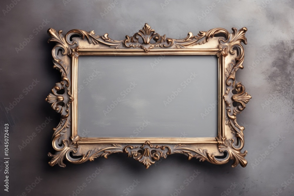Poster rectangle rococo frame photo architecture.
