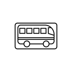 Bus sign icon Isolated flat vector in outline