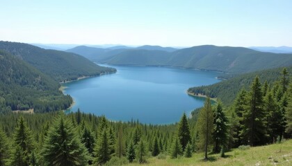  Tranquil mountain lake a serene natural beauty