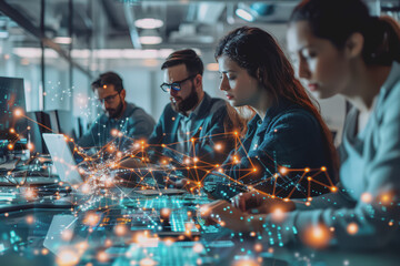 Multinational people and digital technology concept Digital Transformation Systems Engineering.