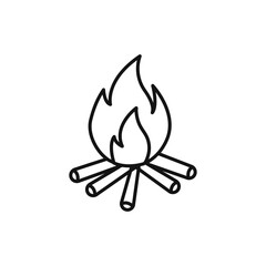 Campfire icon Isolated flat vector in outline