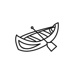 Canoe icon Isolated flat vector in outline